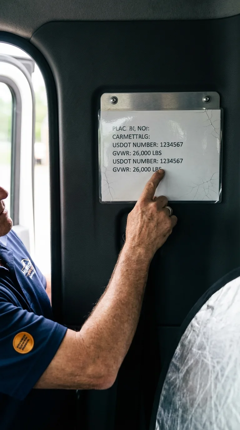 USDOT licensing placard verification in Islip